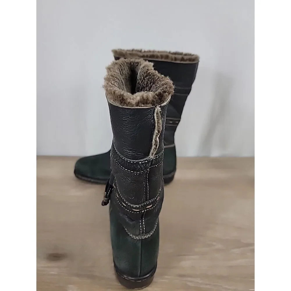 Blondo Black Suede Shearling Mouton Fur Waterproof‎ Boots US 7M #1232-41